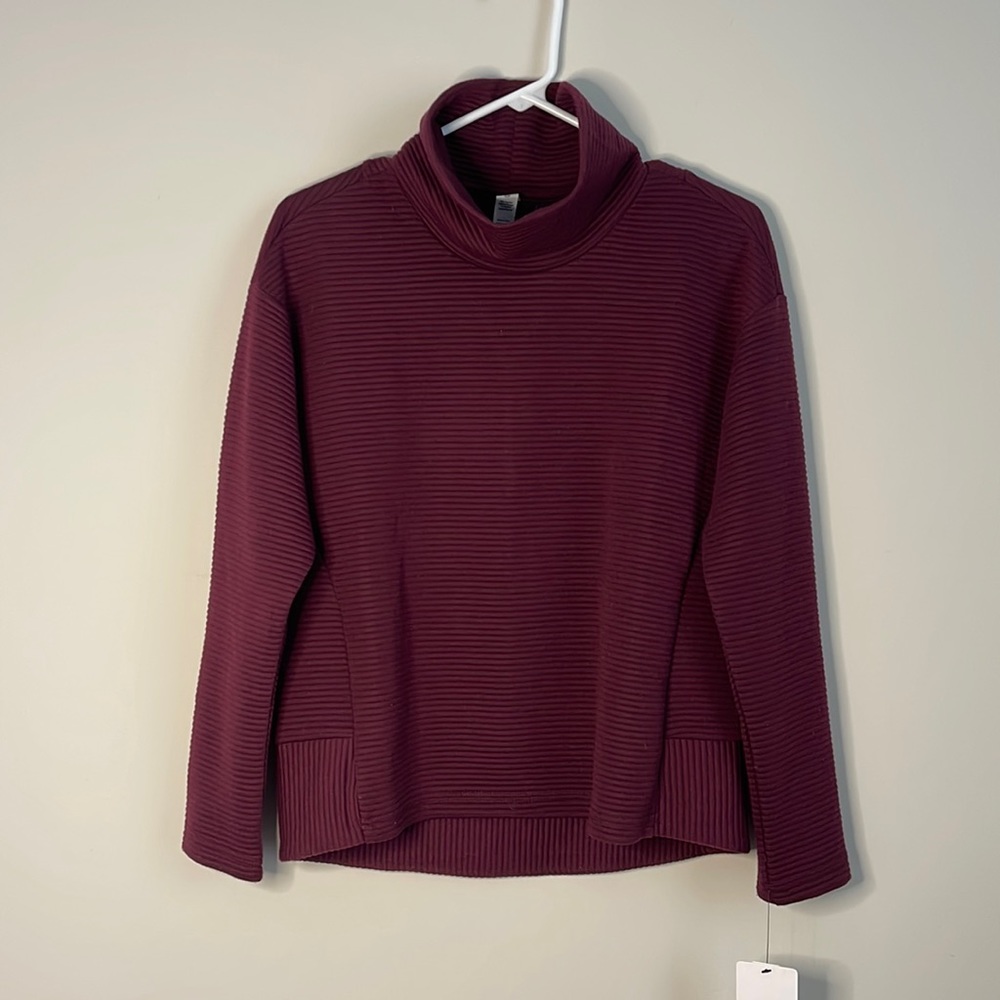 RBX, maroon turtleneck crew neck sweatshirt, size small, never worn
